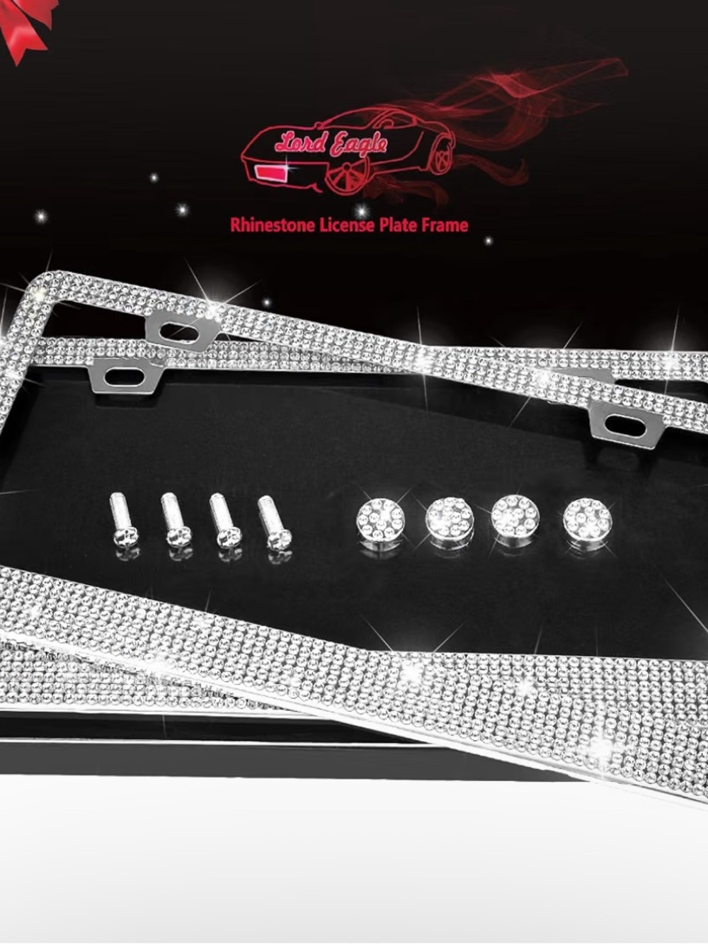 Crystal Rhinestone License Plate Frame NIB - Picture 4 of 4
